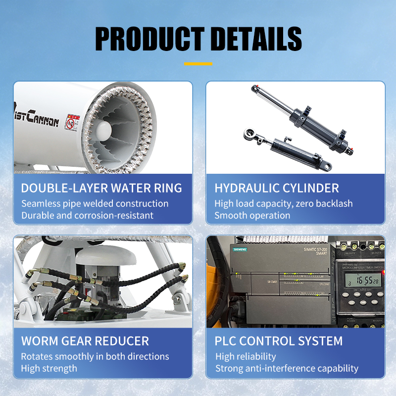 Manufacturer Industrial 50m Mist Cannon Machine with Winter Snowmelt